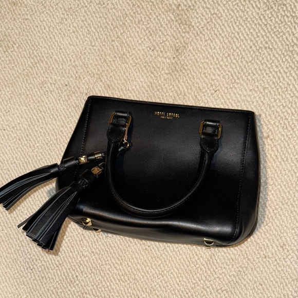Henri Bendel Black Satchel with Tassel Detail